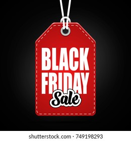 Vector illustration of Black Friday sales tag on black background