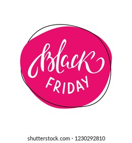 Vector illustration of Black Friday text on magenta background. November sale design template. Vector illustration of Special offer, discount, poster design template, vector illustration EPS 10