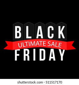 Vector illustration. Black friday. Ultimate sale