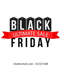 Vector illustration. Black friday. Ultimate sale