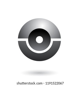 Vector Illustration of Black Futuristic Shiny Sphere isolated on a White Background