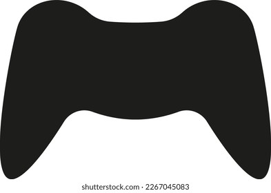 Vector illustration of black game controller icon. Video game console controller. Free time and recreation.