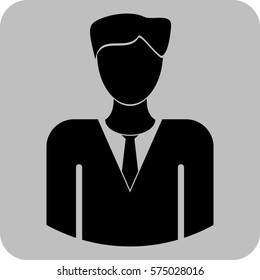 Vector Illustration of black Gentle Man Icon