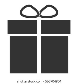 Ilustración vectorial del icono de caja de regalo negro
