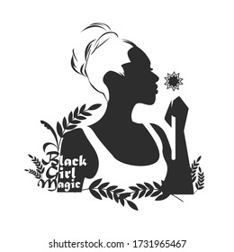 vector illustration , black girl magic can be used to design t-shirts and beauty product logo, etc.