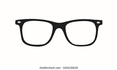 Vector Illustration of a Black Glasses Frame