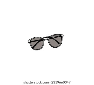 Vector illustration of black glasses isolated on white background