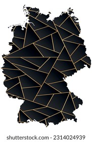 vector illustration of black and gold colored Germany map
