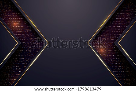 Vector Illustration Black And Gold Technology Background. Dark Sparkle Texture.