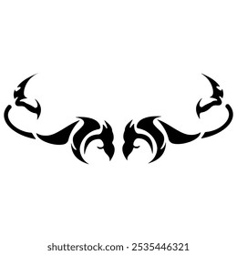 Vector illustration of black gothic tribal tattoo designs,Neo tribal y2k tattoo