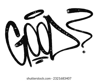 Vektorgrafik Schwarze Graffiti-Tag-Beschriftung Aerosol kann Farbe sprühen
