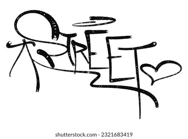 Ilustración vectorial aerosoles con etiqueta de graffiti negro pueden pintar con aerosol
