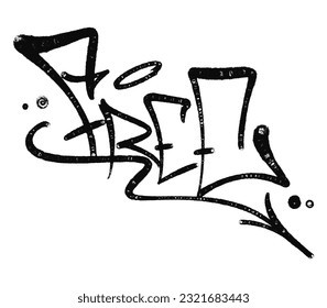 Ilustración vectorial aerosoles con etiqueta de graffiti negro pueden pintar con aerosol
