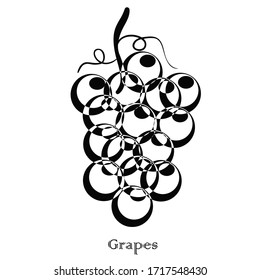 Vector illustration of black grapes