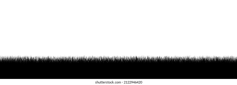 Ilustración vectorial de siluetas de pasto negro sobre fondo blanco