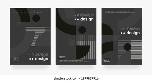 Vector illustration of black, gray color abstract pattern background for a dynamic minimal cover design.