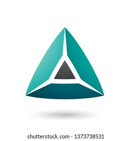 Ilustración vectorial de la forma piramidica de color negro y verde, aislada en un fondo blanco