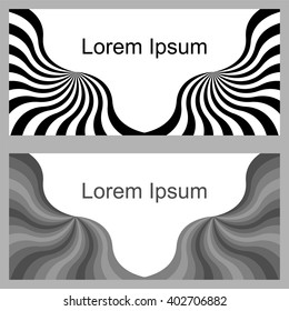 Vector Illustration. Black and Grey Wavy Striped Templates for Visiting Cards, Labels, Fliers, Banners, Badges, Posters, Stickers and Advertising Actions.