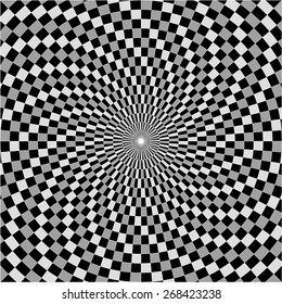 Vector illustration with black, grey and white spiral pattern.