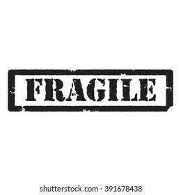 Vector illustration black grunge rubber stamp with text fragile isolated on white background