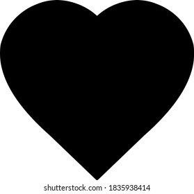 Vector illustration of a black heart icon
