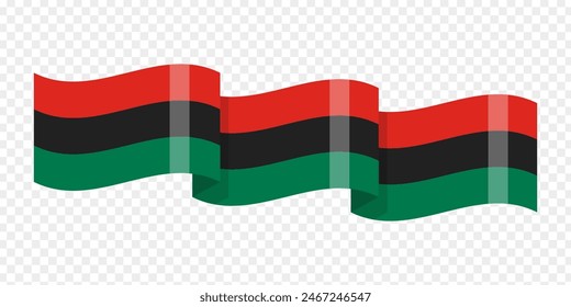 Vector illustration of Black History Month Flag on transparent background