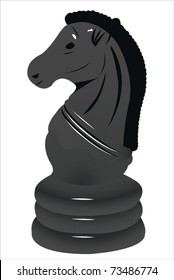 Vector illustration of black horse under the white background