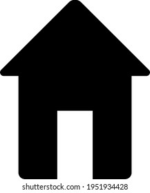 Vector illustration black house logo isolated on white background 