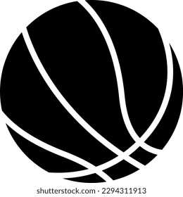Vector illustration of a black icon of a basketball. Sport and recreation.
