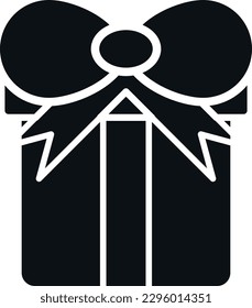 Icono vectorial del icono negro de un regalo.