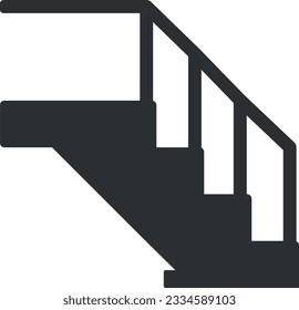 Vector illustration black icon of stairs.