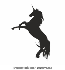 vector illustration with black icon of unicorn