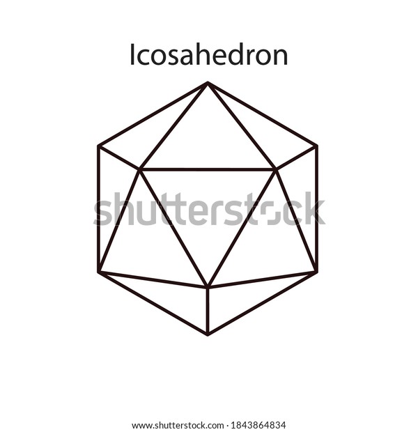 Vector Illustration Black Icosahedron On White Stock Vector (Royalty