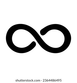 Vector illustration of black infinity symbol