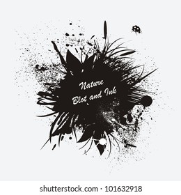 Vector illustration of black ink blot.