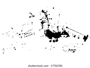 Ilustración vectorial de la mancha de tinta negra. Estribillo brillante, gotita.
