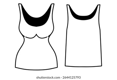 Ilustração vetorial de tinta preta desenhada à mão menina sub-camisa