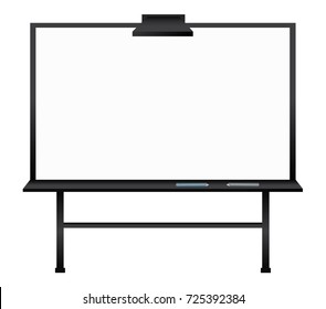 Vector illustration of black interactive whiteboard