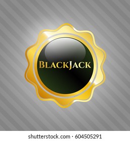 Vektorgrafik von Black Jack-Golden Button oder -Emblem

