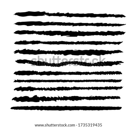 Vector illustration of a black jagged brush line on a white background