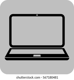 Ilustración vectorial del icono del portátil negro
