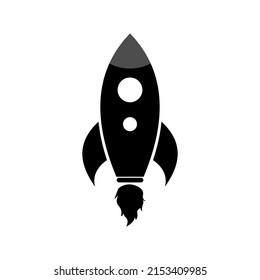 vector illustration of black launched rocket