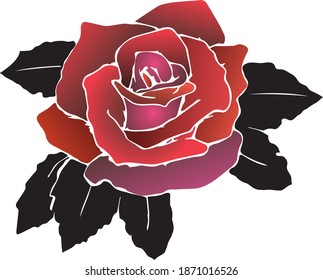 Vektorgrafik der Rose des schwarzen Blattes