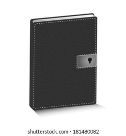 Vector illustration of black leather diary