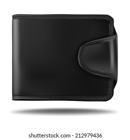 vector illustration. black leather wallet on a white background