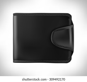 vector illustration. black leather wallet on a white background