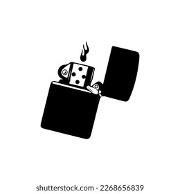 vector illustration of black lighter