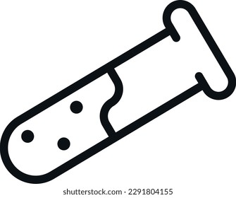 Ilustración vectorial de un icono de línea negra de un tubo de ensayo con una sustancia.