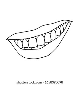 Vector Illustration Smilling Mouth Cartoon Style Stock Vector (Royalty ...