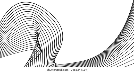 Ilustración vectorial de la línea negra de un fondo blanco